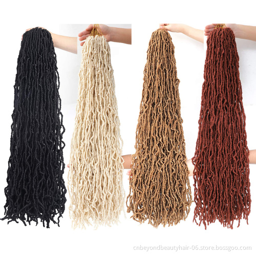 36 inch Nu Faux Locs Crochet hair  wholesale Synthetic Distressed Crochet Soft Faux Locs for black women boho colored locs